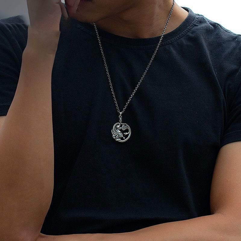 Ancient Greek Medusa Chain Necklace Vintage Style Snake Pendant Amulet