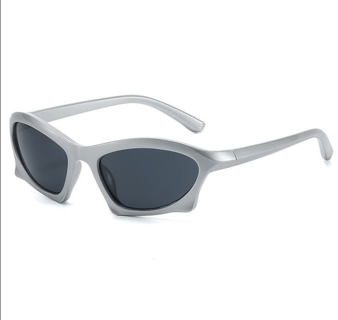 Silver BAT RECTANGLE SUNGLASSES