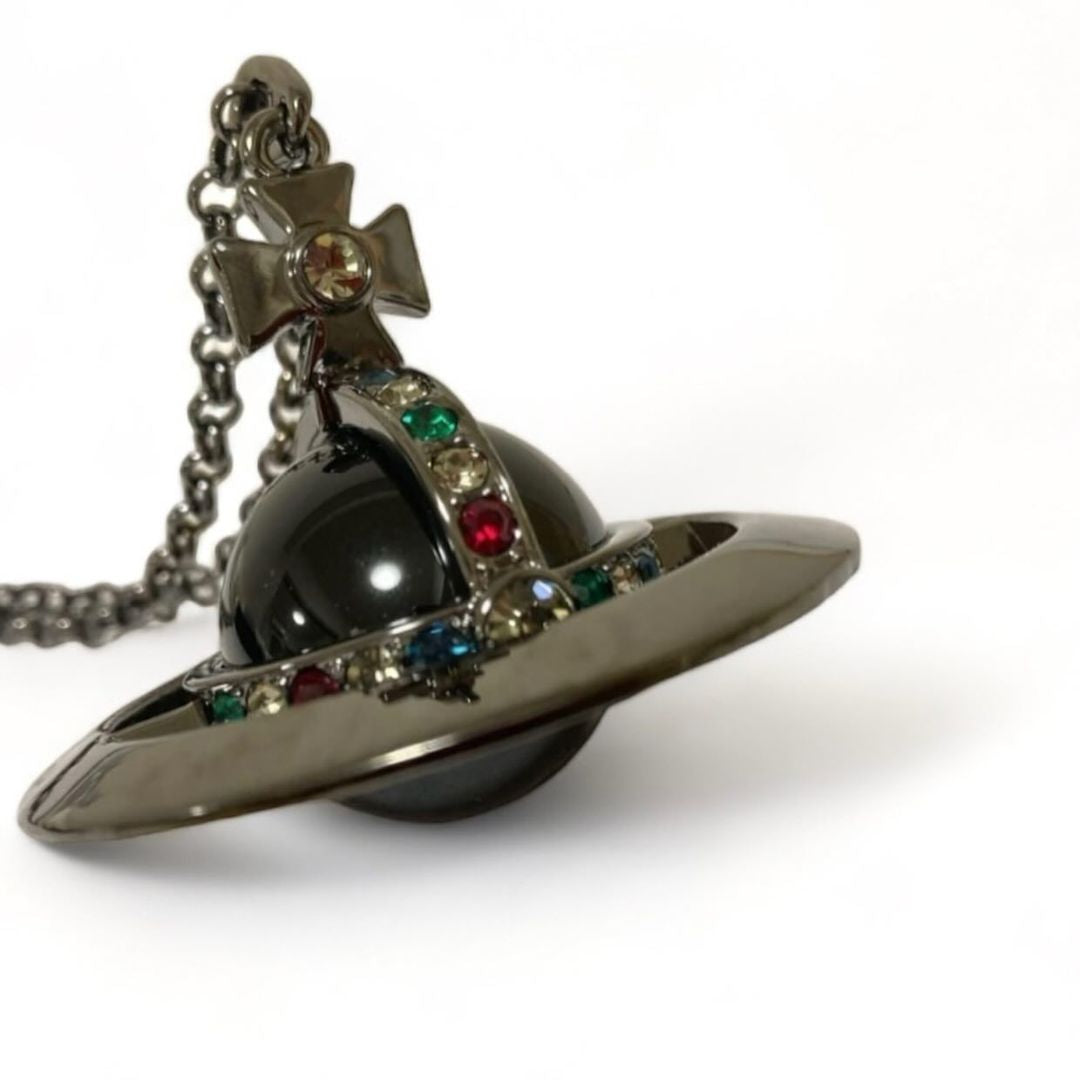 Vivienne Westwood orb silver smoke necklace