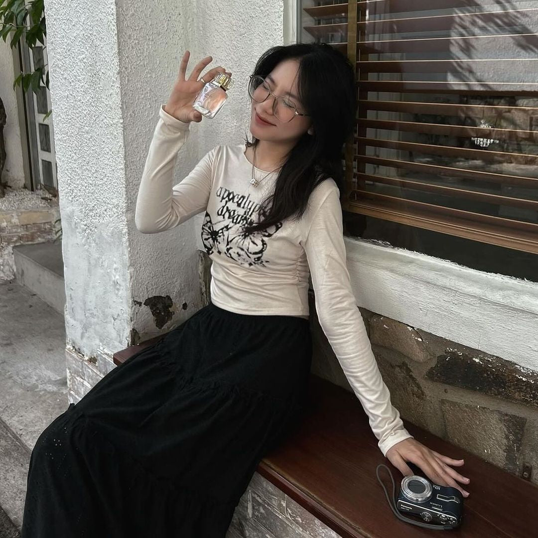 Black long goth skirt