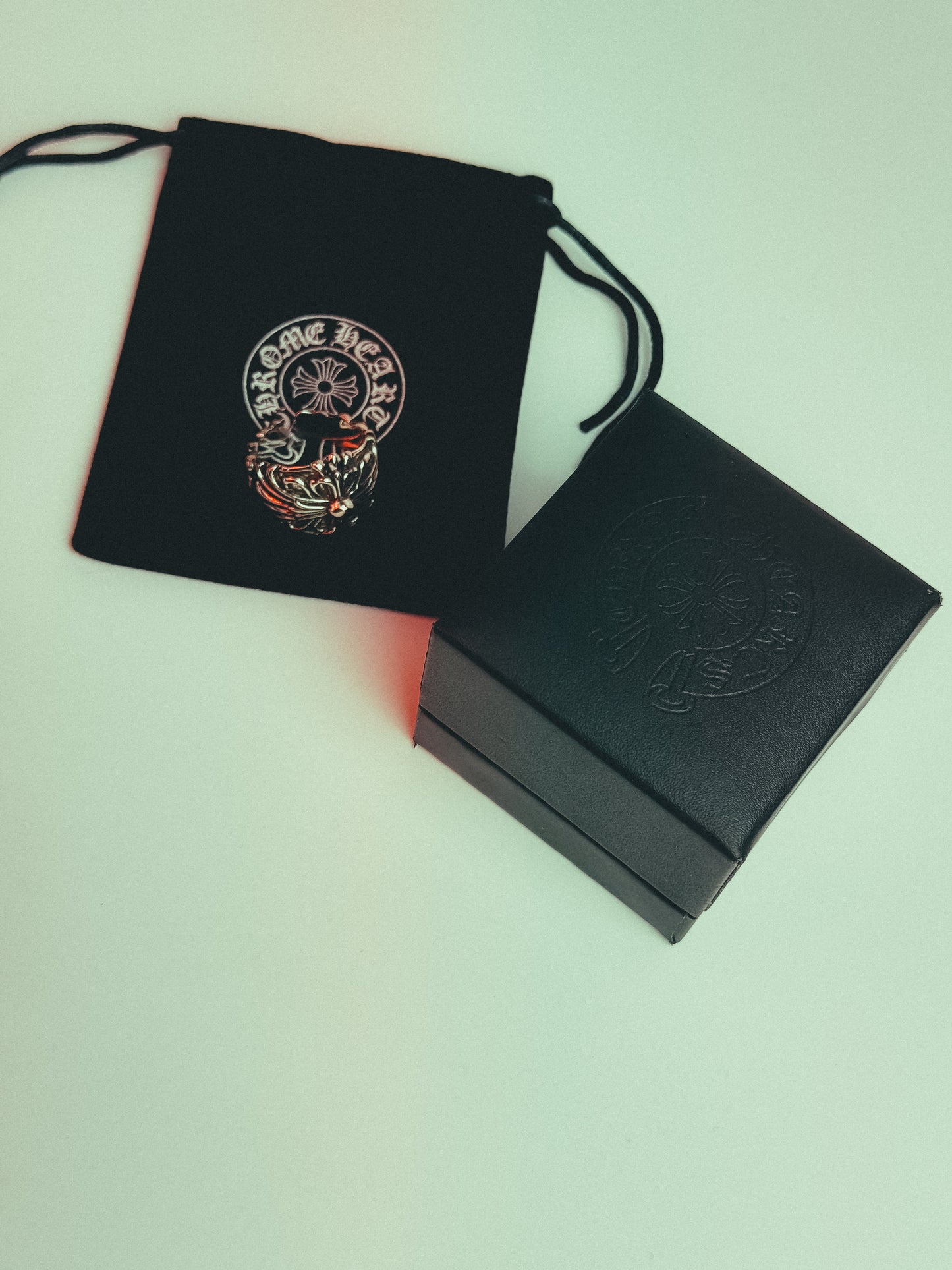 CHROME HEARTS DOUBLE FLORAL RING