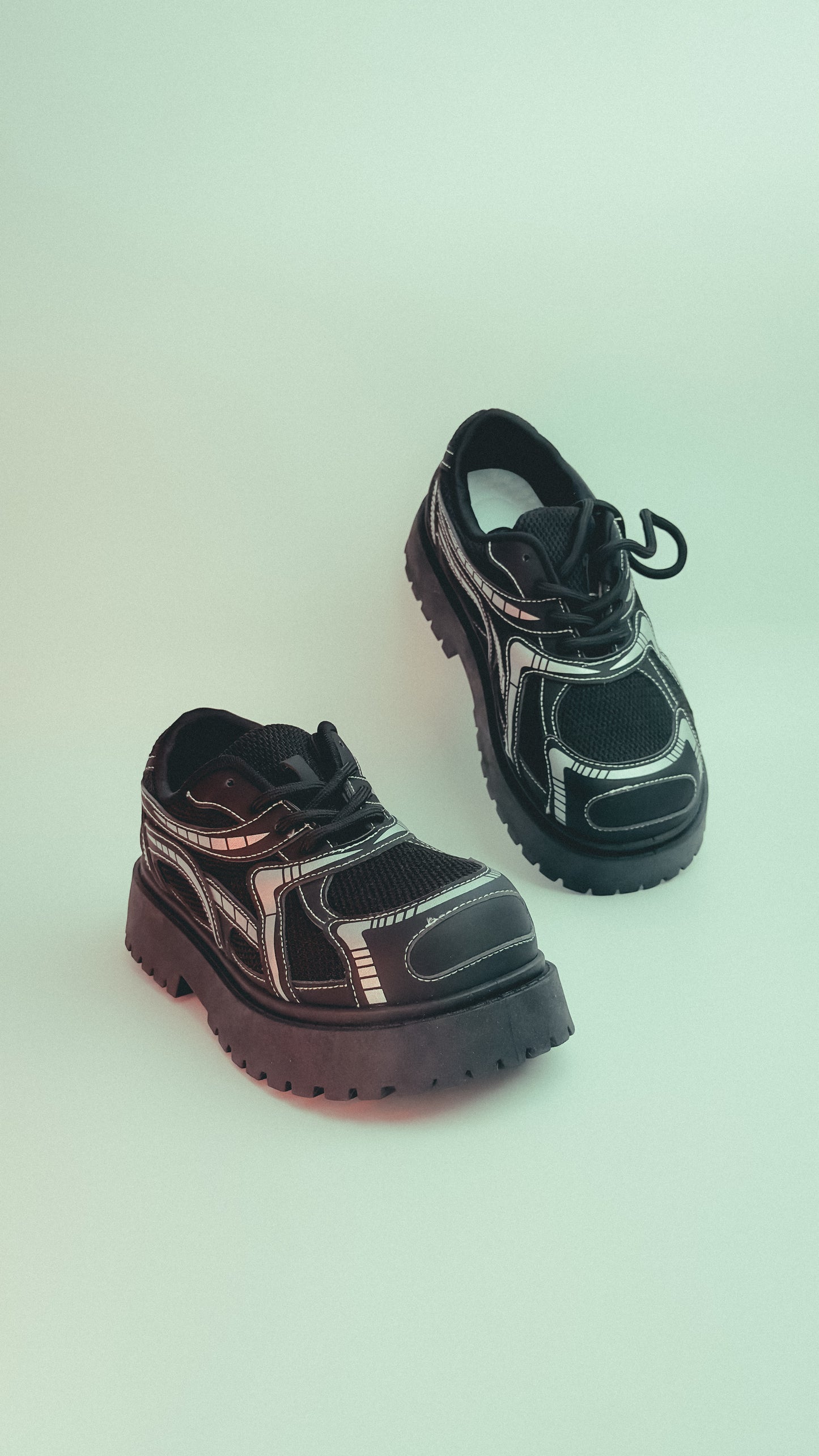 Deconstructed Chunky Mesh Platform Sneakers