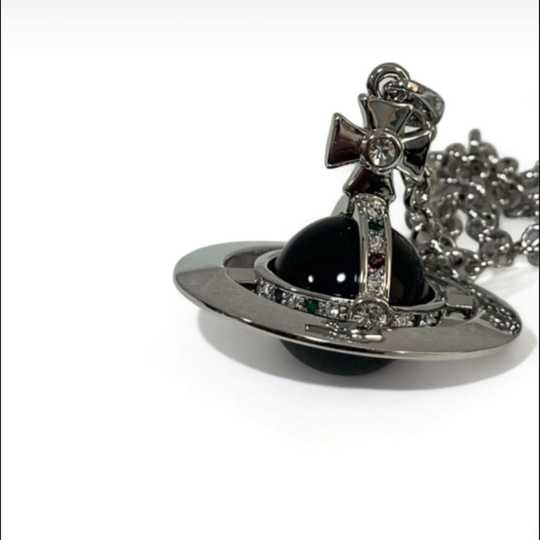 Vivienne Westwood orb silver smoke necklace