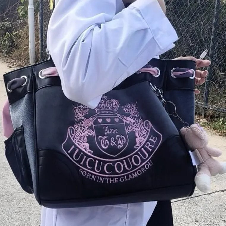 Velvet Embroidery Tote Bag