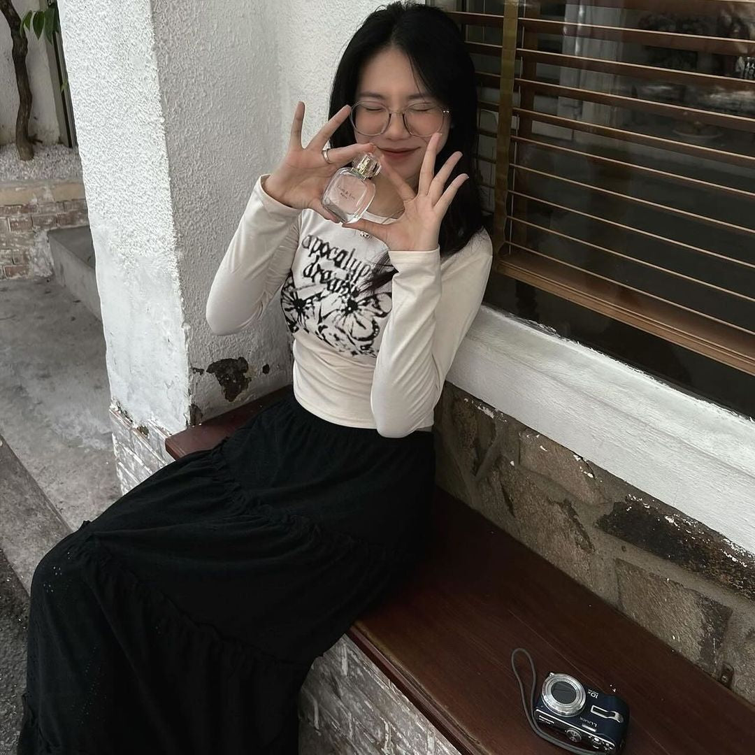 Black long goth skirt