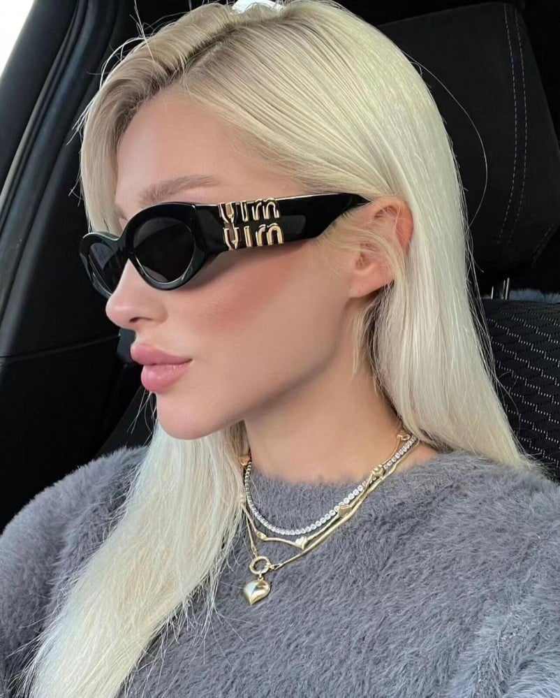 MIU MIU Glimpse oval-frame acetate sunglasses