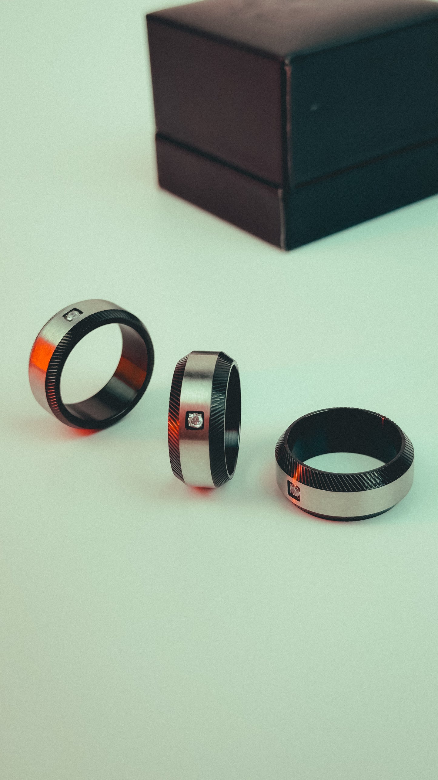 Mens Two Tone Wedding Band Ring Titanium