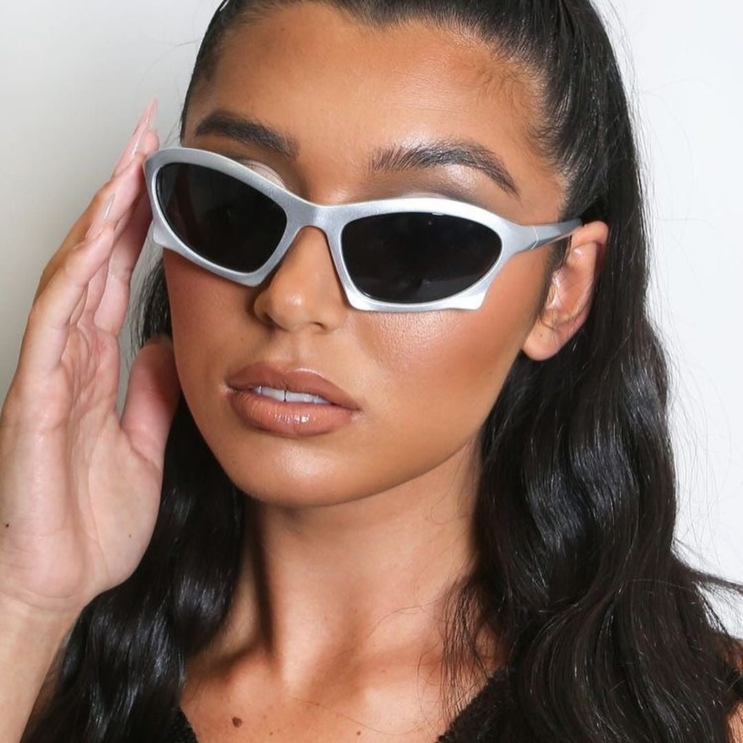 Silver BAT RECTANGLE SUNGLASSES