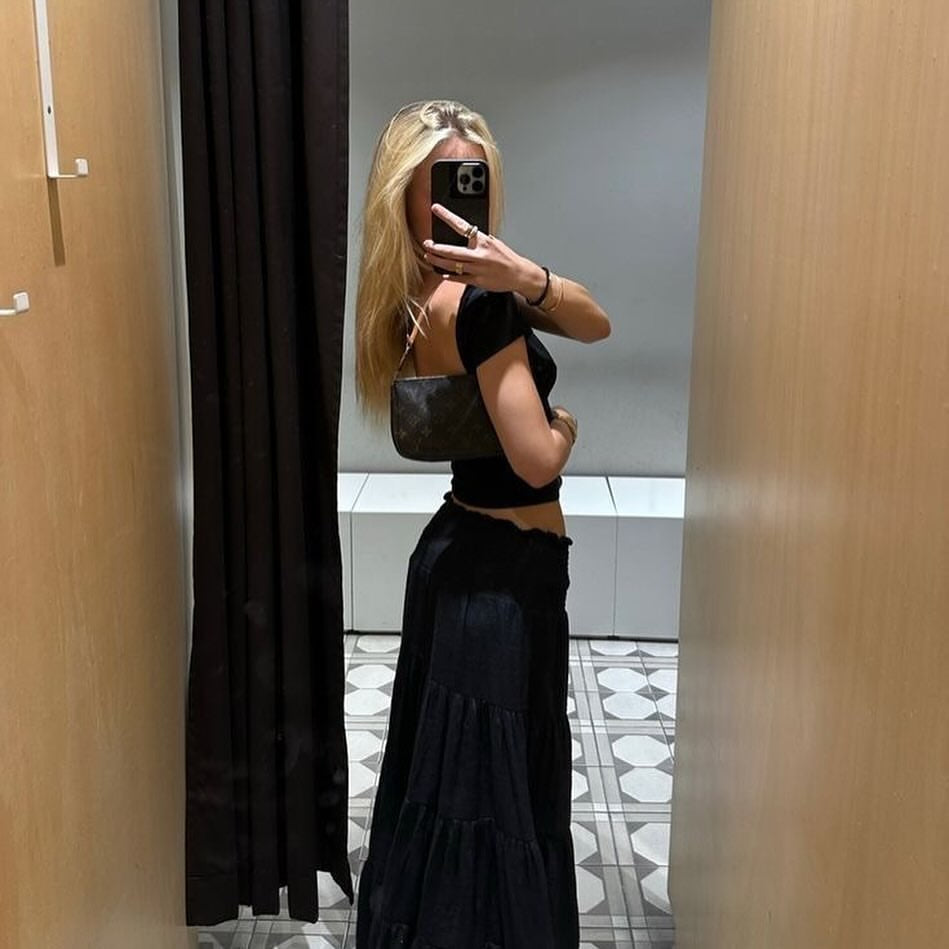 Black long goth skirt