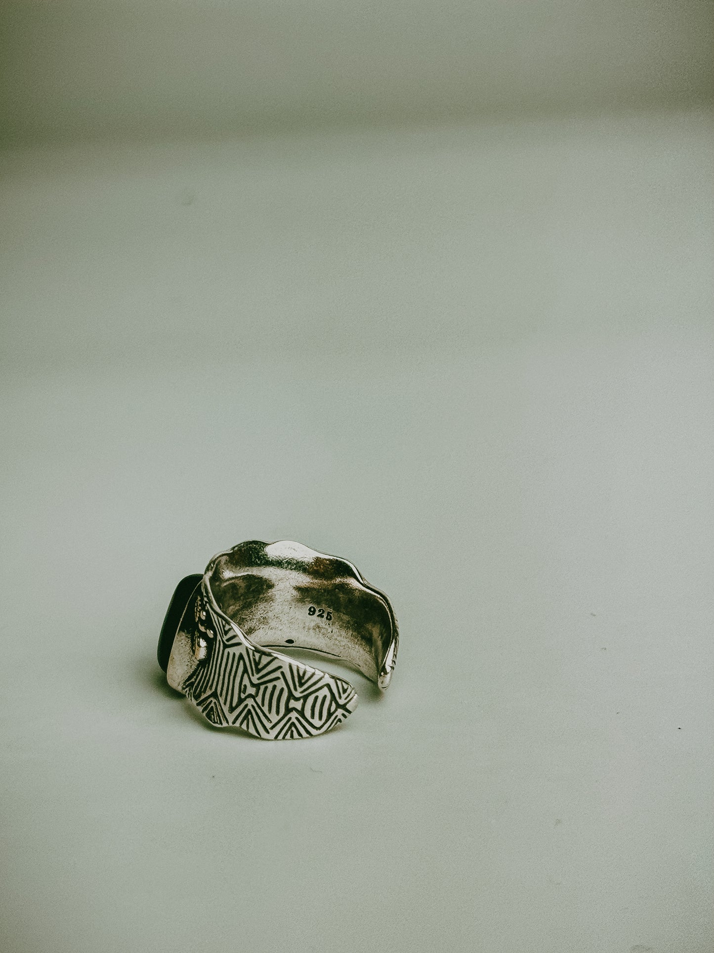 Vintage Artisan Sterling Silver Purple Druzy Adjustable Ring