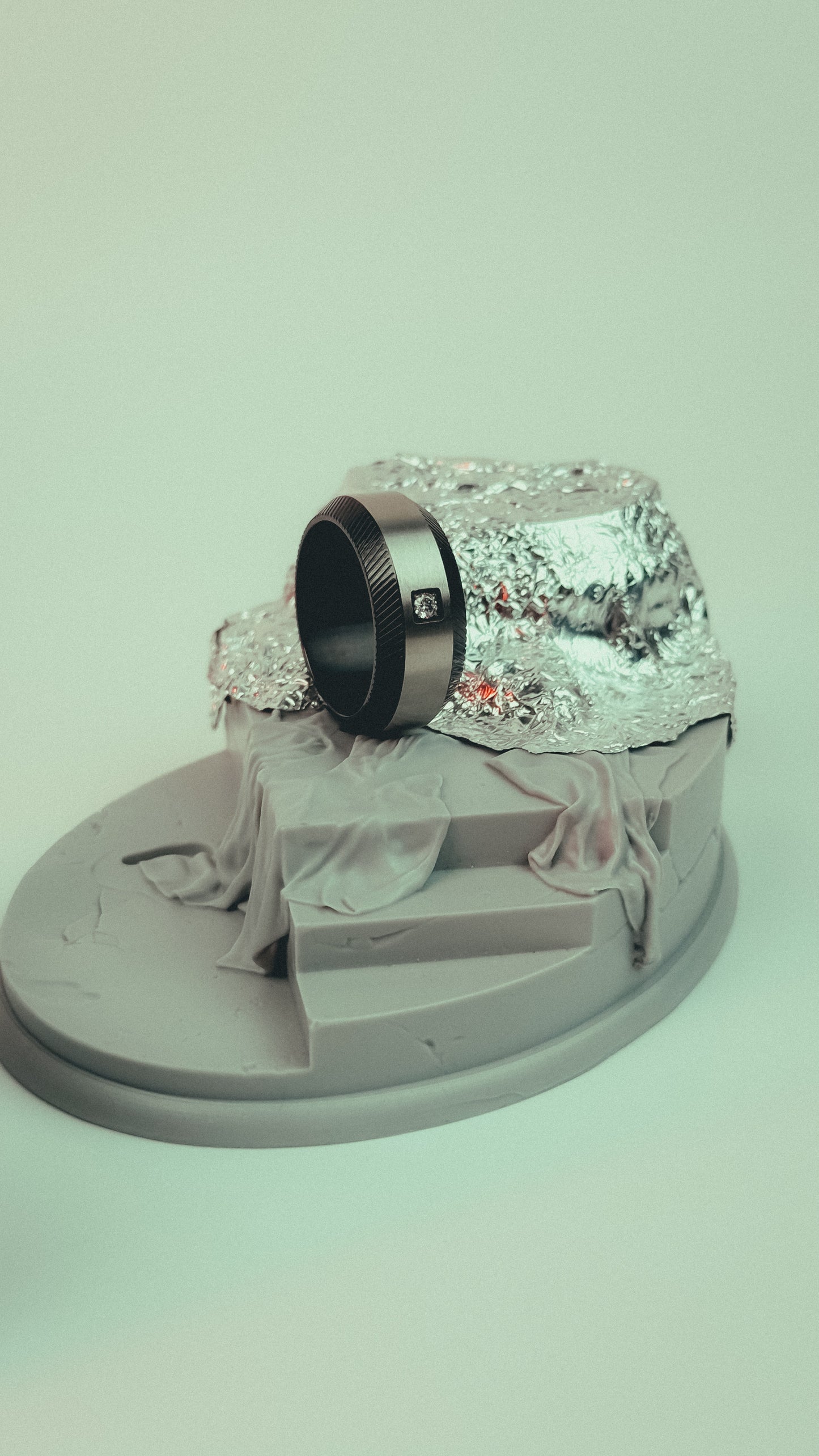 Mens Two Tone Wedding Band Ring Titanium