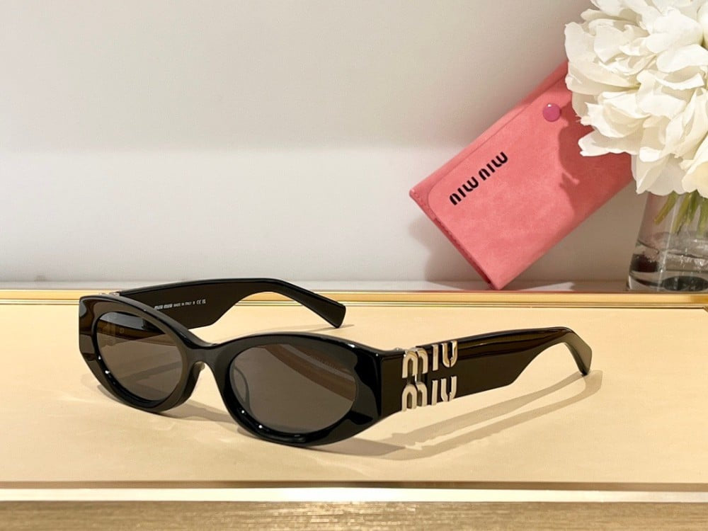MIU MIU Glimpse oval-frame acetate sunglasses
