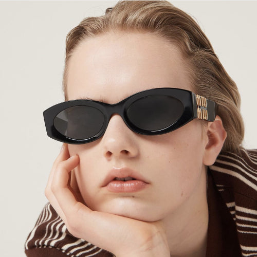 MIU MIU Glimpse oval-frame acetate sunglasses