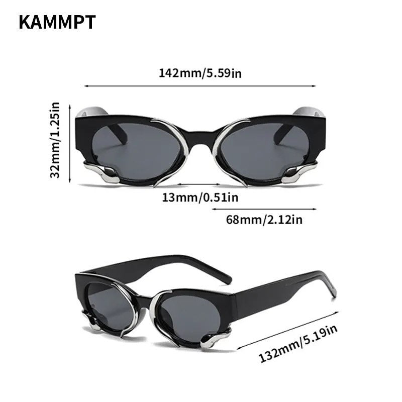 Snake Retro Oval Cat Eyes Sunglasses