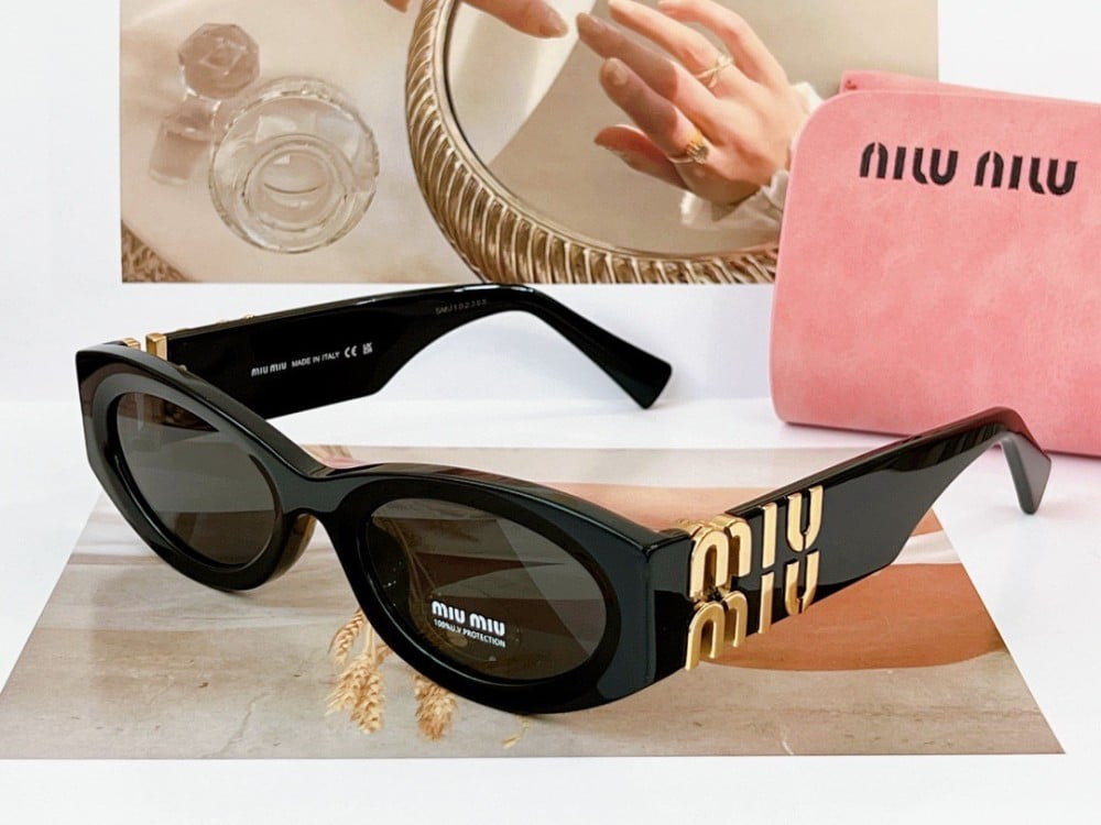 MIU MIU Glimpse oval-frame acetate sunglasses