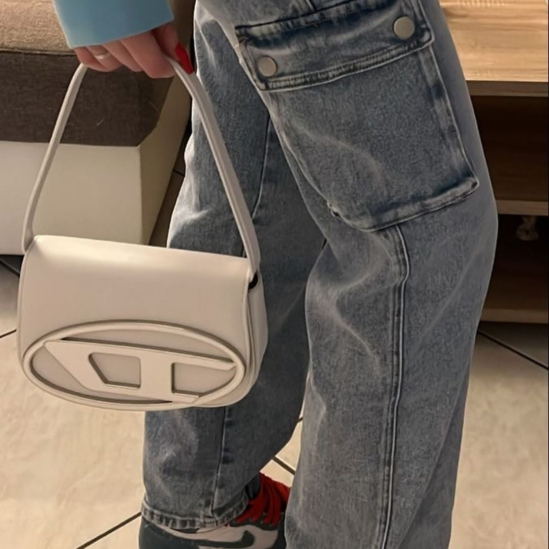 1DR - Iconic white shoulder bag in nappa leather