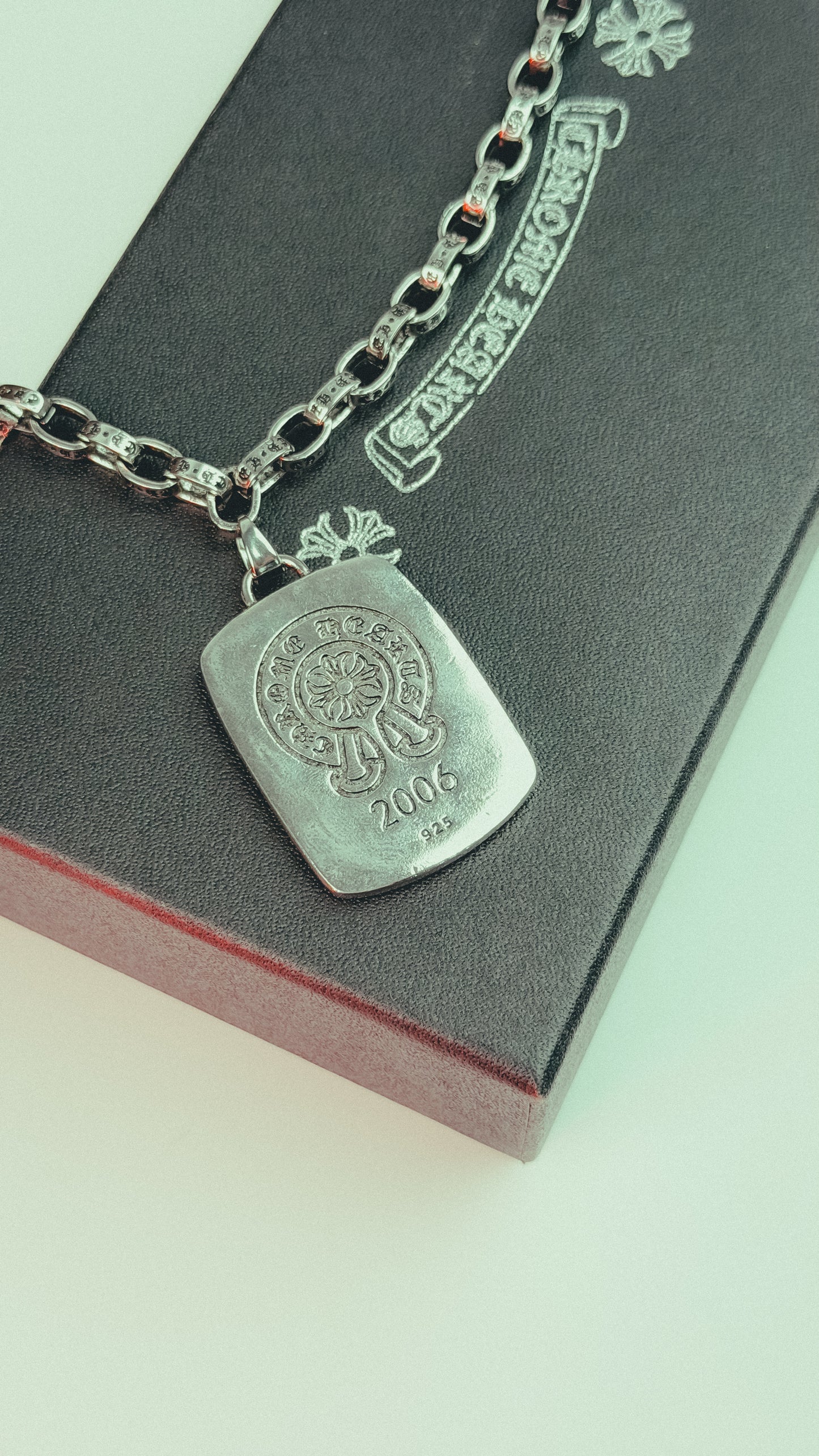 Silver Chrome Hearts Keeper Necklace