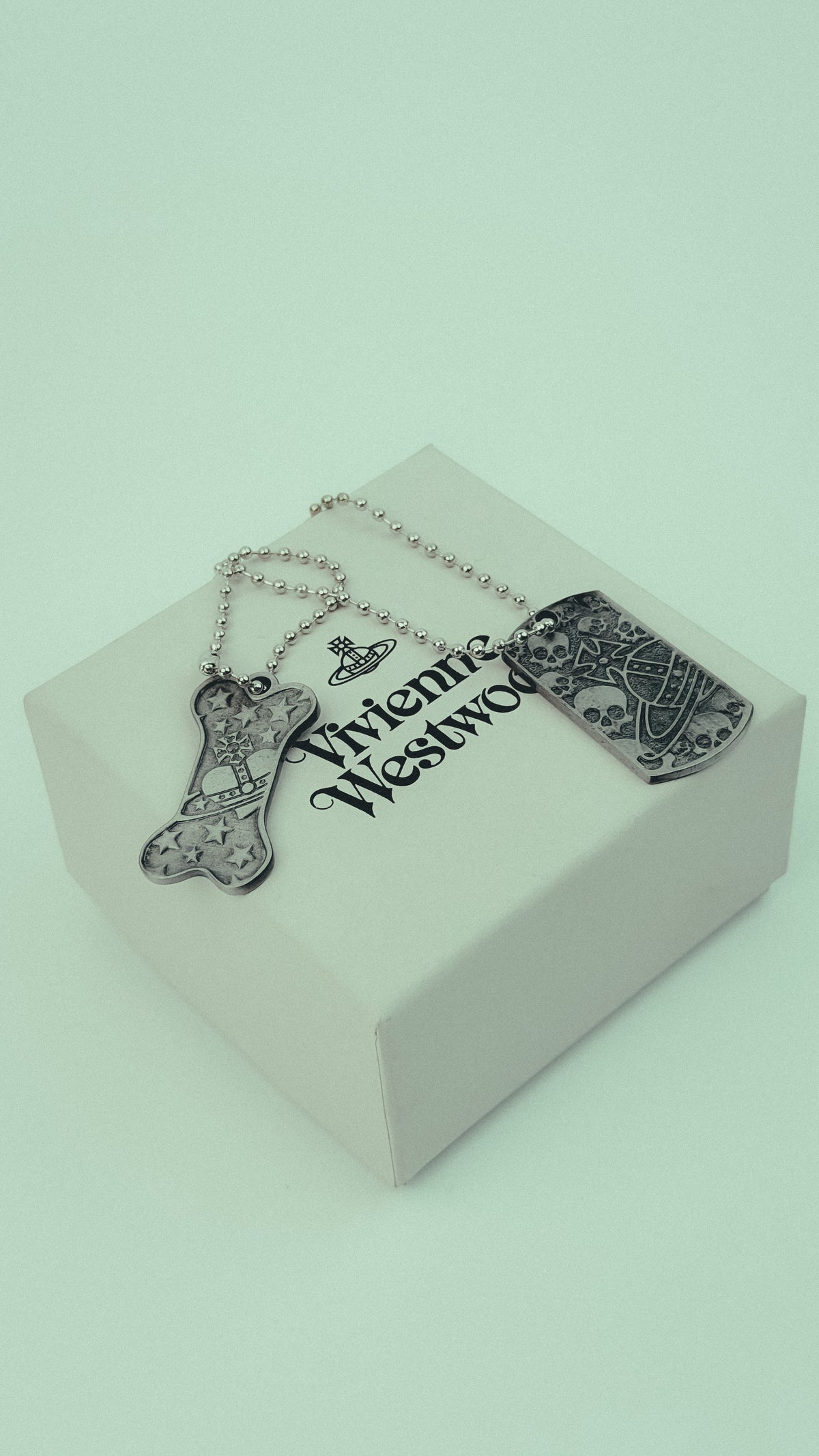 Vivienne Westwood Skull & Bone Tag Necklace