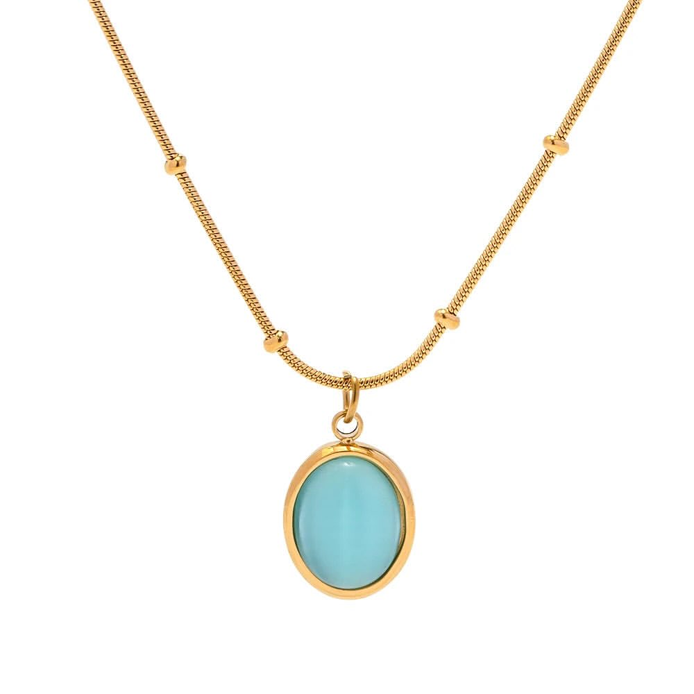 Turquoise Stone Pendant Necklace