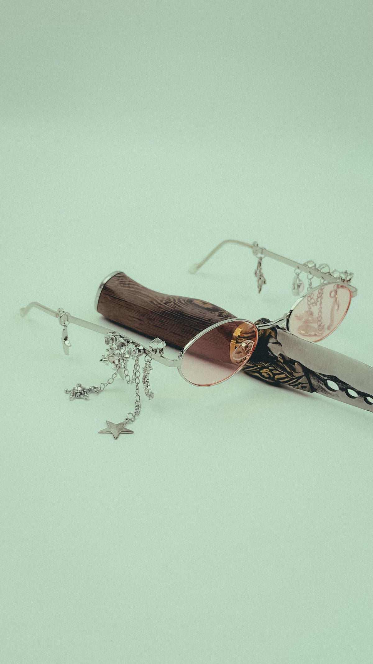 Fairycore Oval Sunglasses with Charms