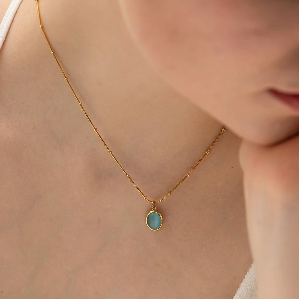 Turquoise Stone Pendant Necklace