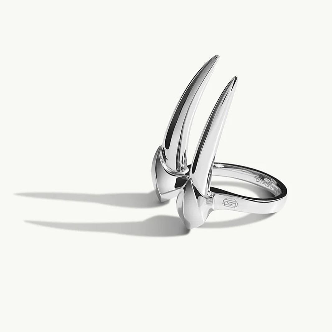 DAMIAN BREVIS HORN TALISMAN RING IN STERLING SILVER (925 silver)