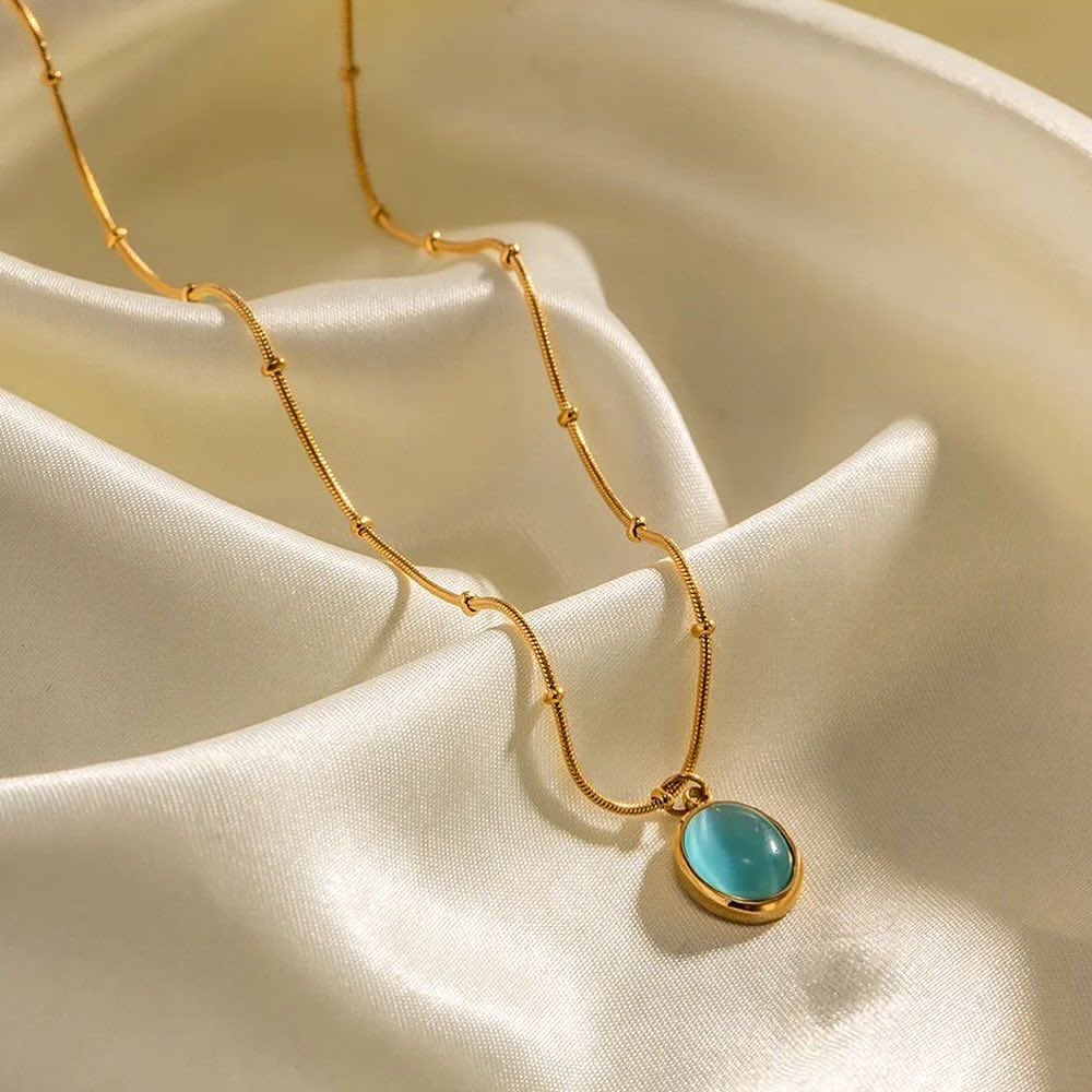 Turquoise Stone Pendant Necklace