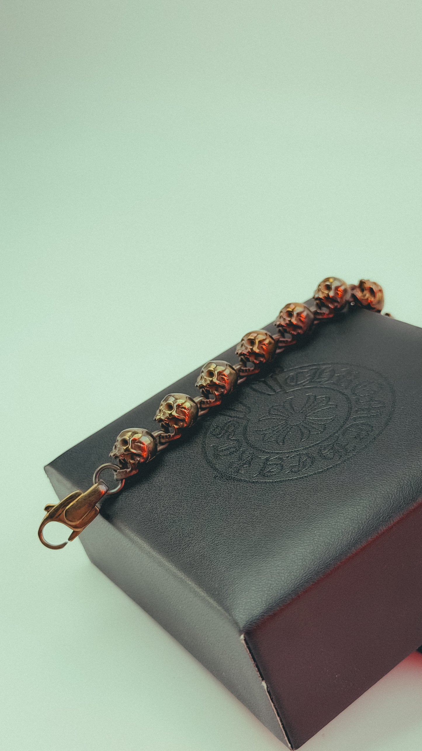Gothic Antique Skull Chain Bracelet.