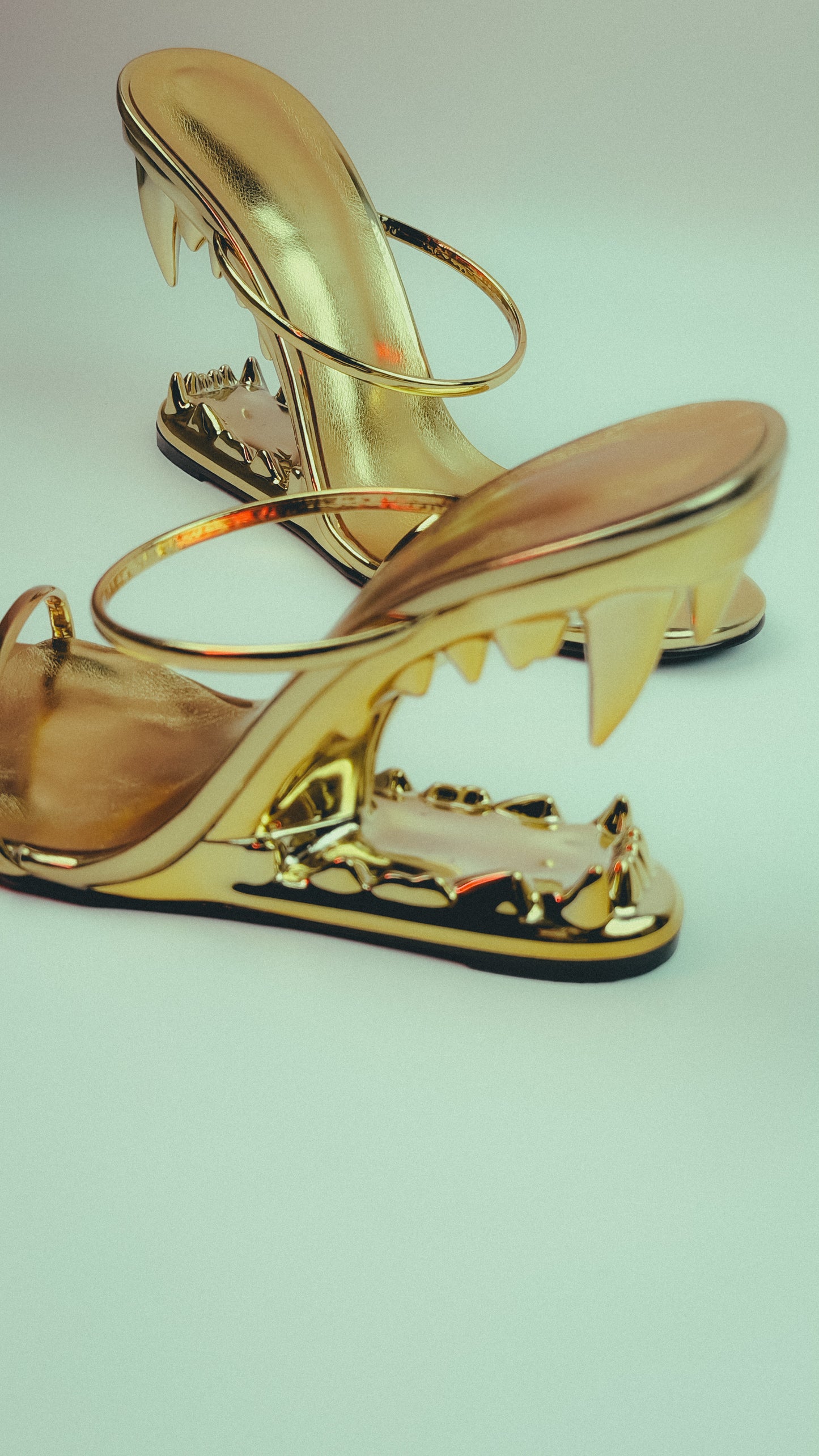 Muiof Sculptured Wedged Heel Sandals