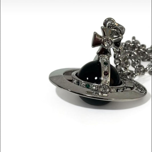 ‏Vivienne Westwood orb silver smoke necklace