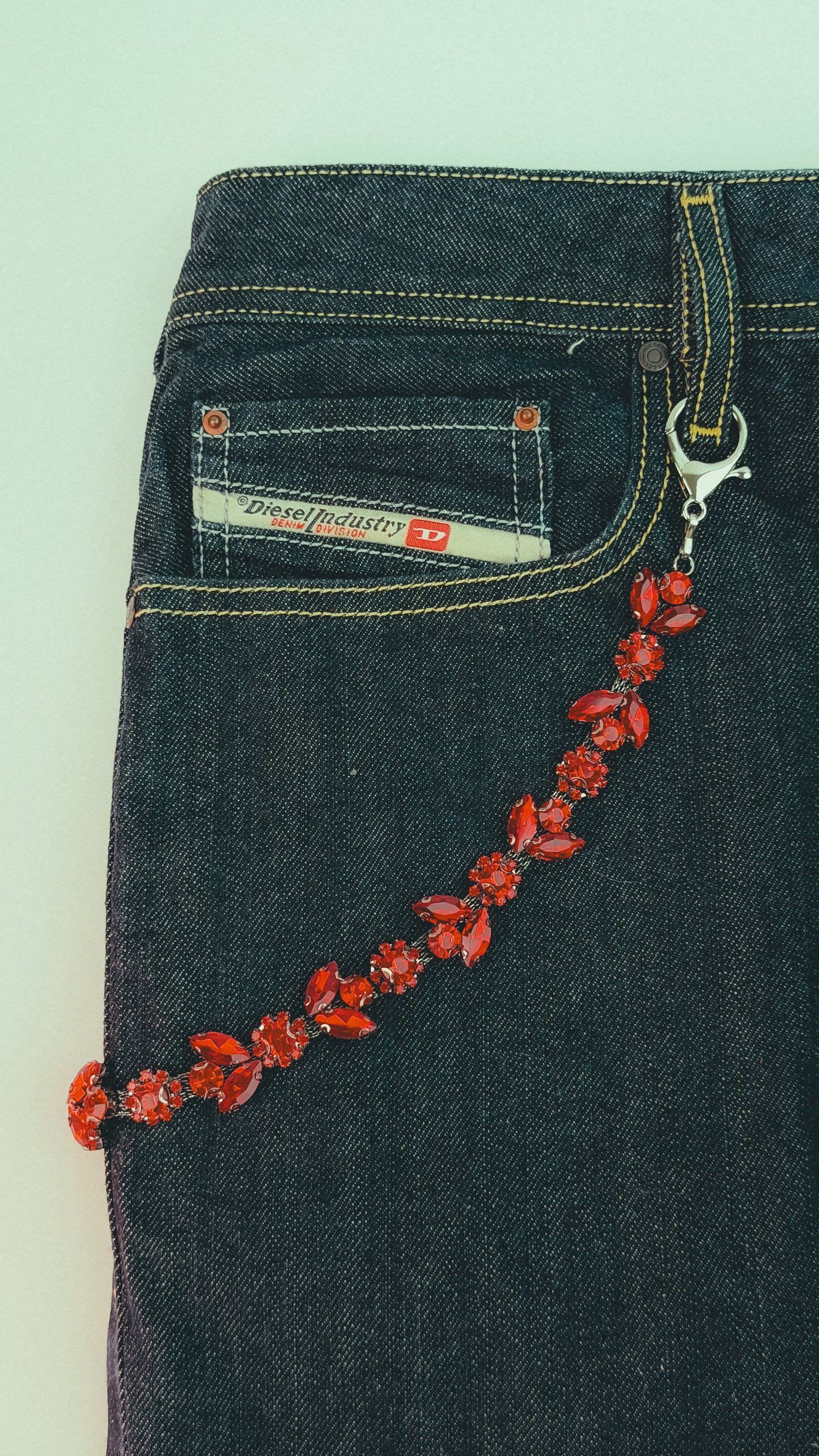 Red Rhinestone Pant Chain
