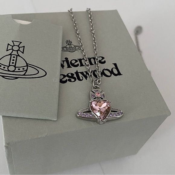 vivienne westwood pink heart necklace