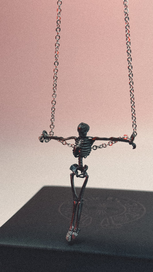 Crucified Skeleton Necklace