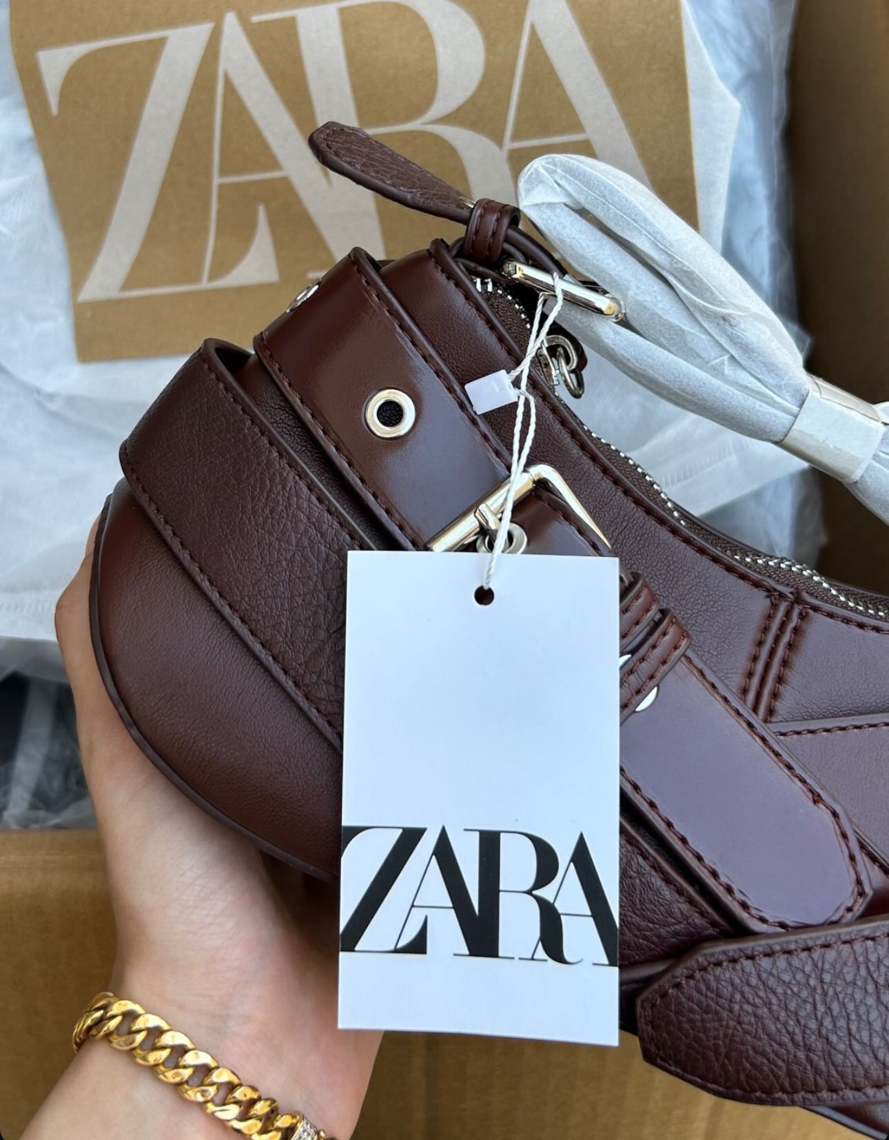 Zara SHOULDER BAG WITH BELT DETAILS