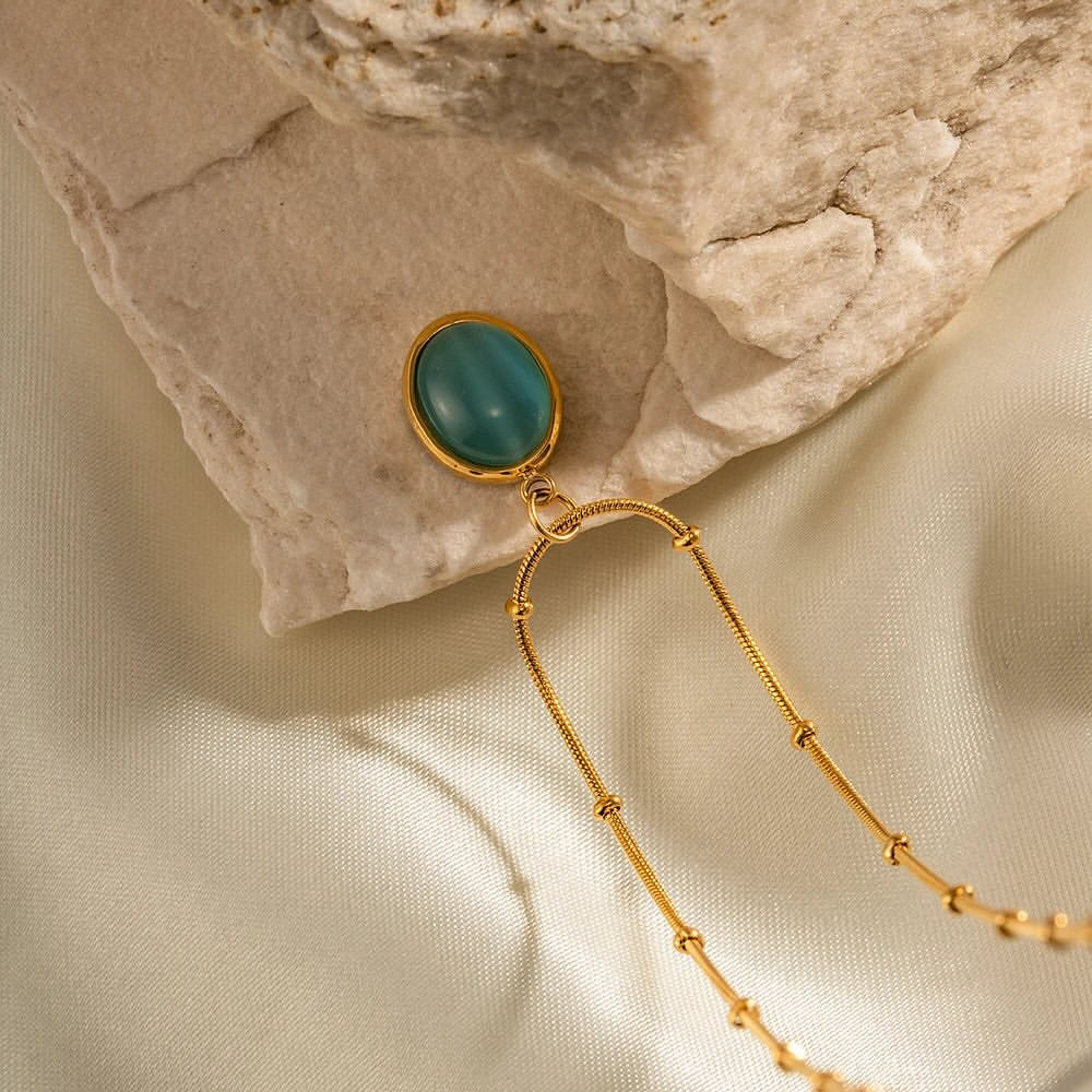 Turquoise Stone Pendant Necklace