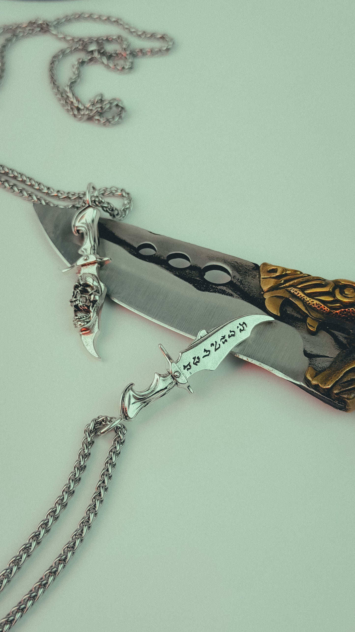 Evil skull Dagger Necklace