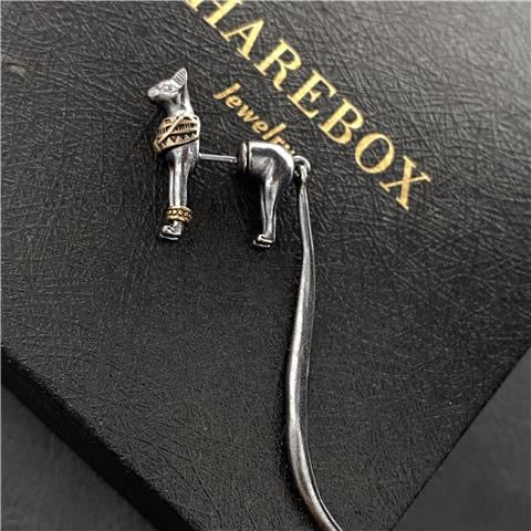 Egyptian pharaoh cat stud Earrings silver 925