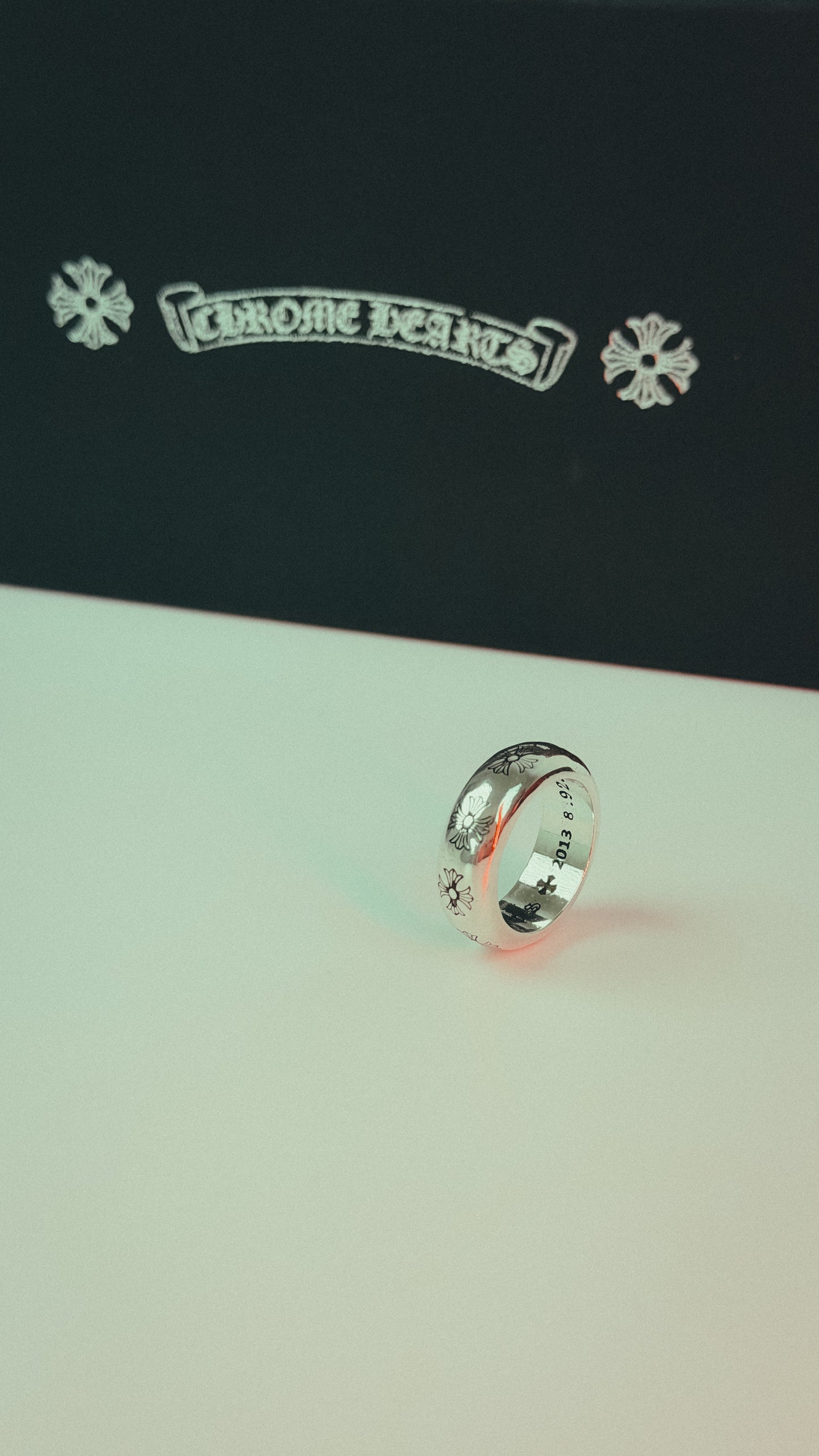 CHROME HEARTS CH PLUS CROSS HEAVY BAND CIGAR RING