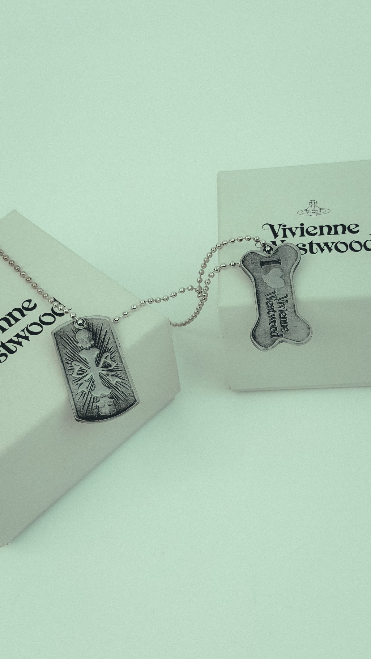 Vivienne Westwood Skull & Bone Tag Necklace