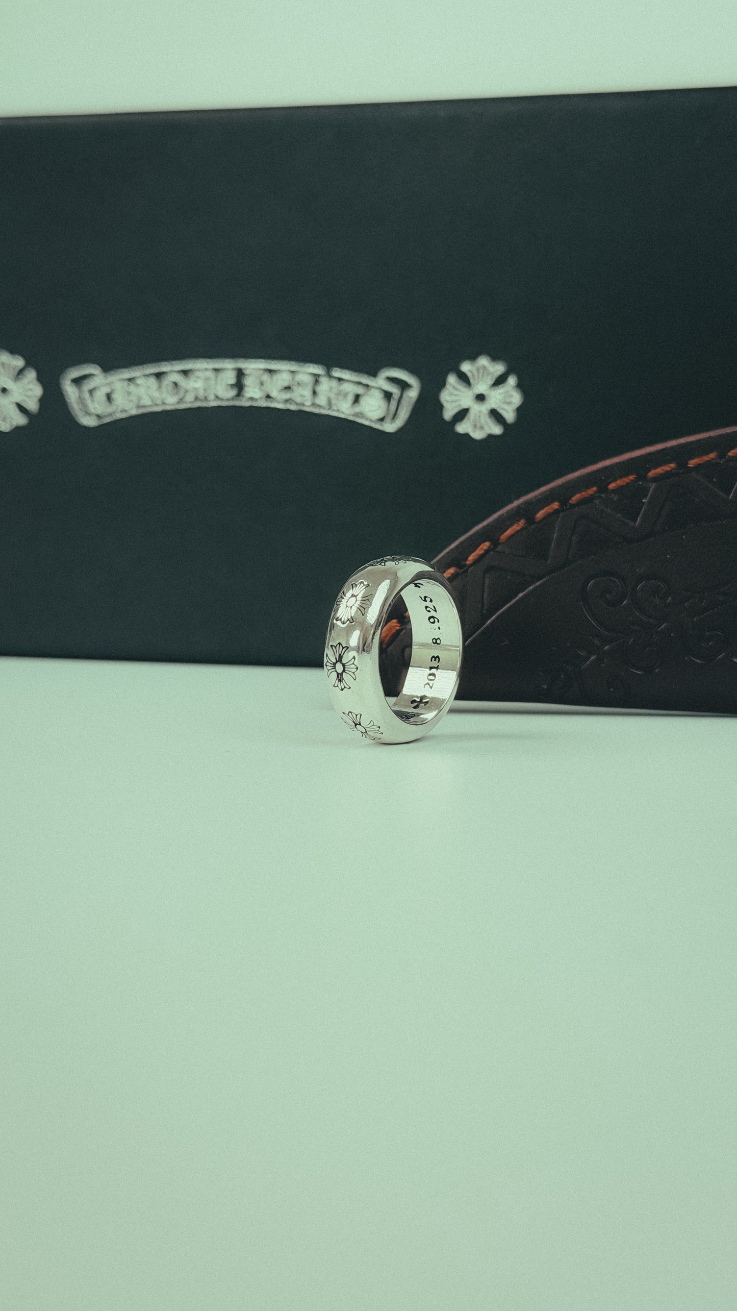CHROME HEARTS CH PLUS CROSS HEAVY BAND CIGAR RING
