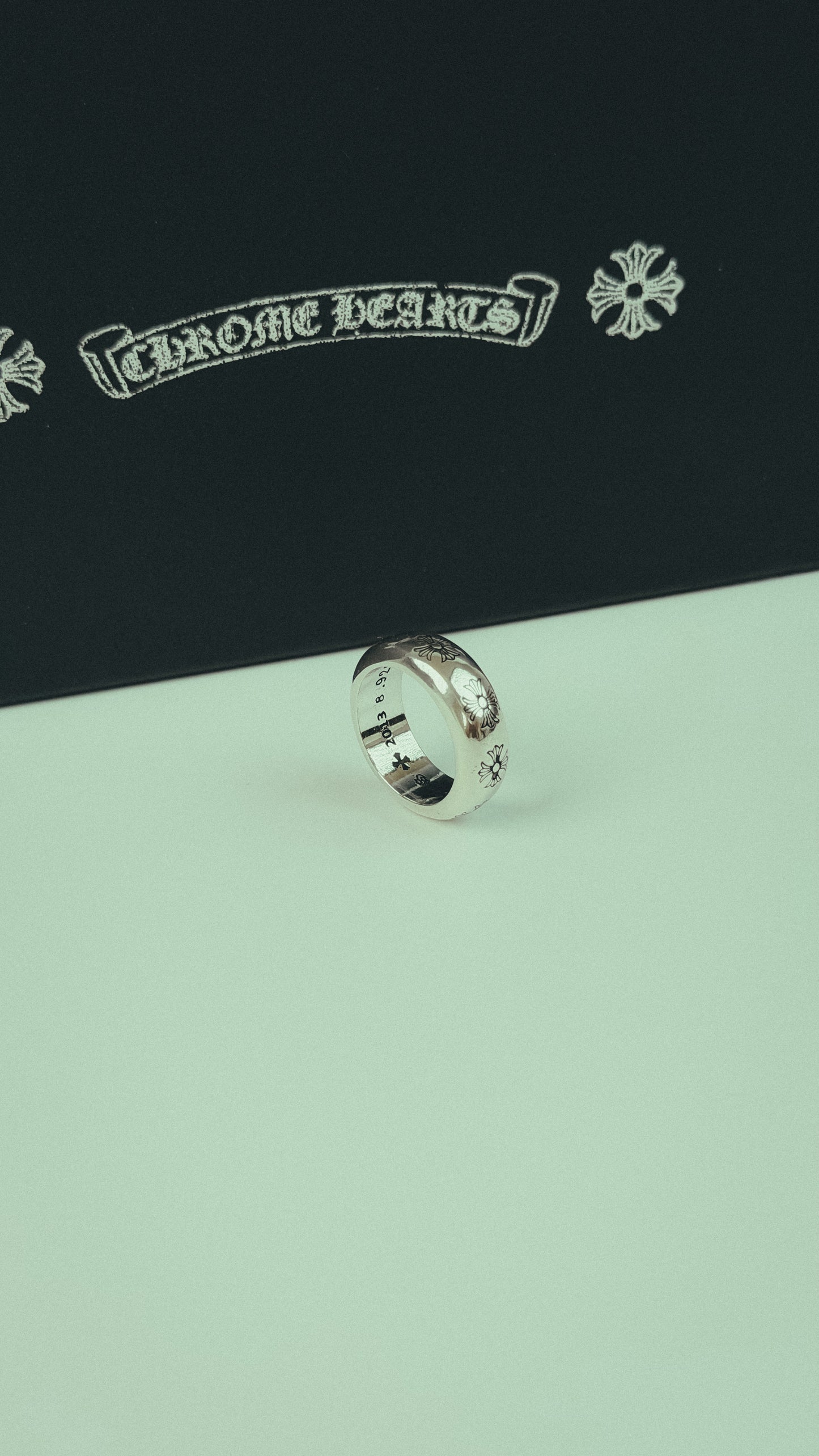 CHROME HEARTS CH PLUS CROSS HEAVY BAND CIGAR RING