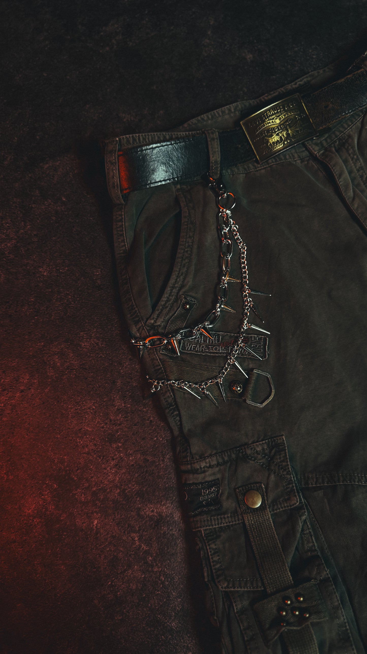 Jeans Cintura Cadenas Vintage