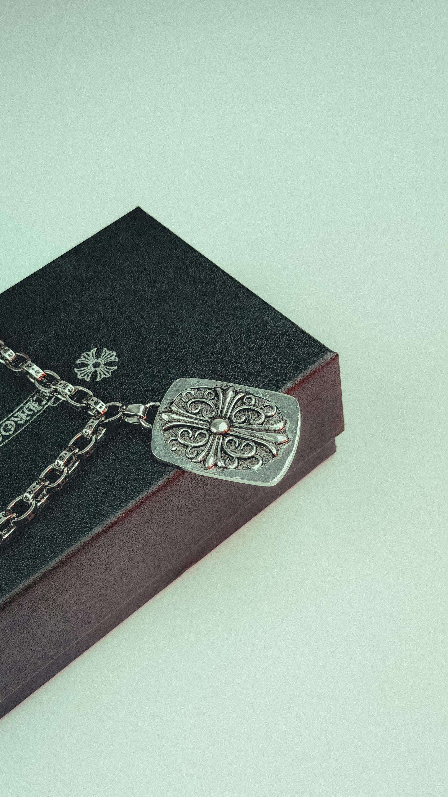 Silver Chrome Hearts Keeper Necklace