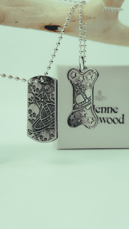 Vivienne Westwood Skull & Bone Tag Necklace
