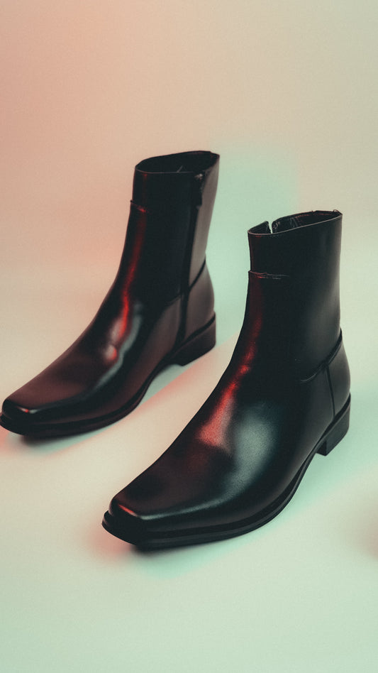 Black Leather Chelsea Boots