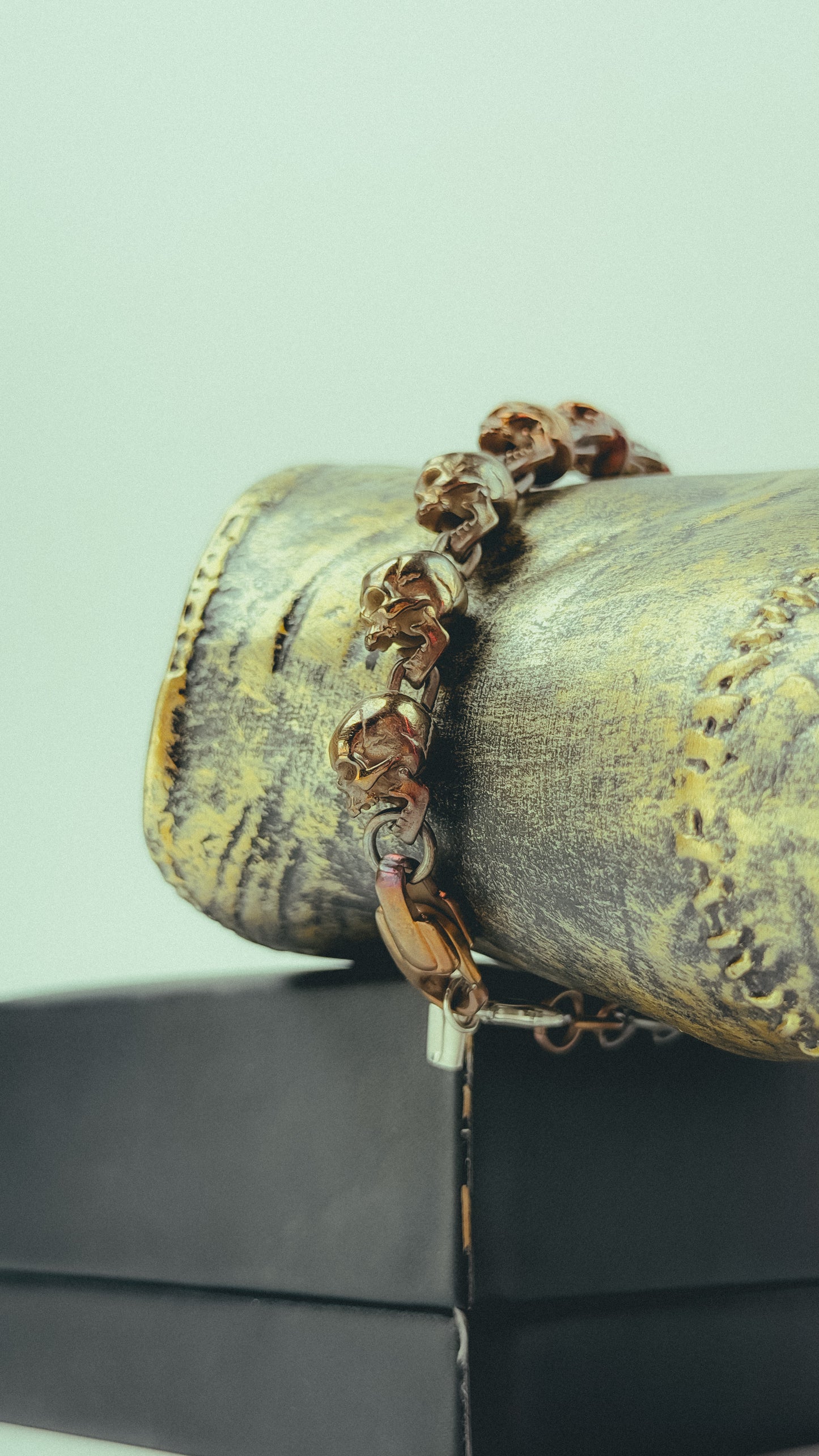 Gothic Antique Skull Chain Bracelet.
