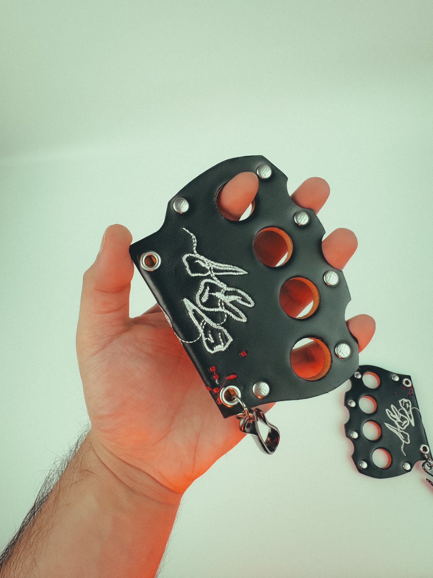 ⁨	‎‏cleanfit bleeding gums leather keychain knuckle pendant accessories