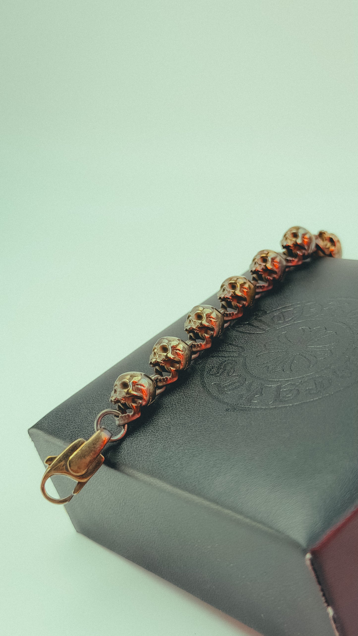 Gothic Antique Skull Chain Bracelet.