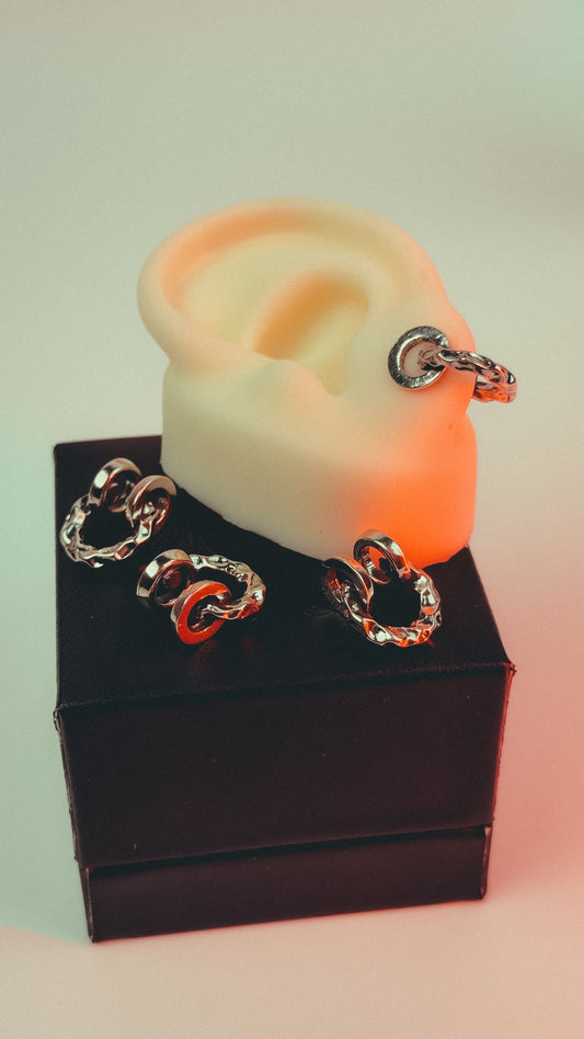 Vintage Silver earrings (بدون ثقب)