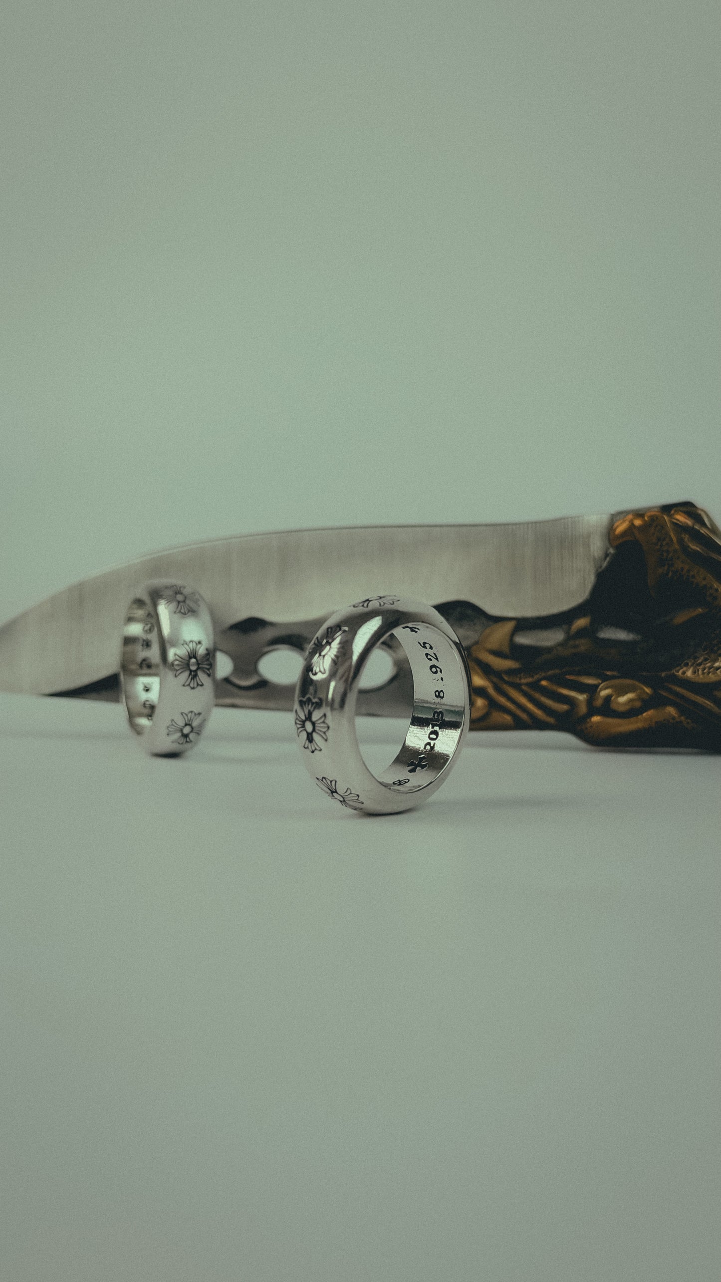 CHROME HEARTS CH PLUS CROSS HEAVY BAND CIGAR RING